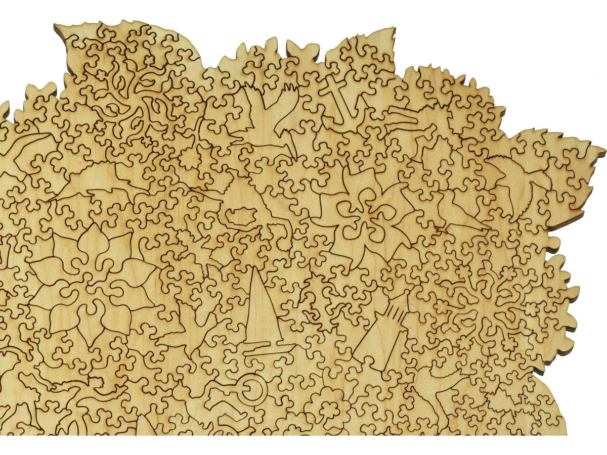 A closeup of the back of the puzzle, Nantucket Basket.