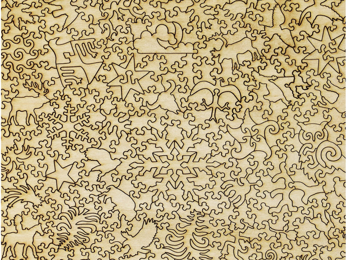 A closeup of the back of the puzzle, The Night Owls.