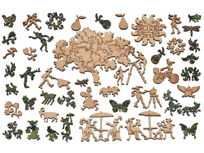 The whimsies that can be found in the puzzle, Pear Tree.