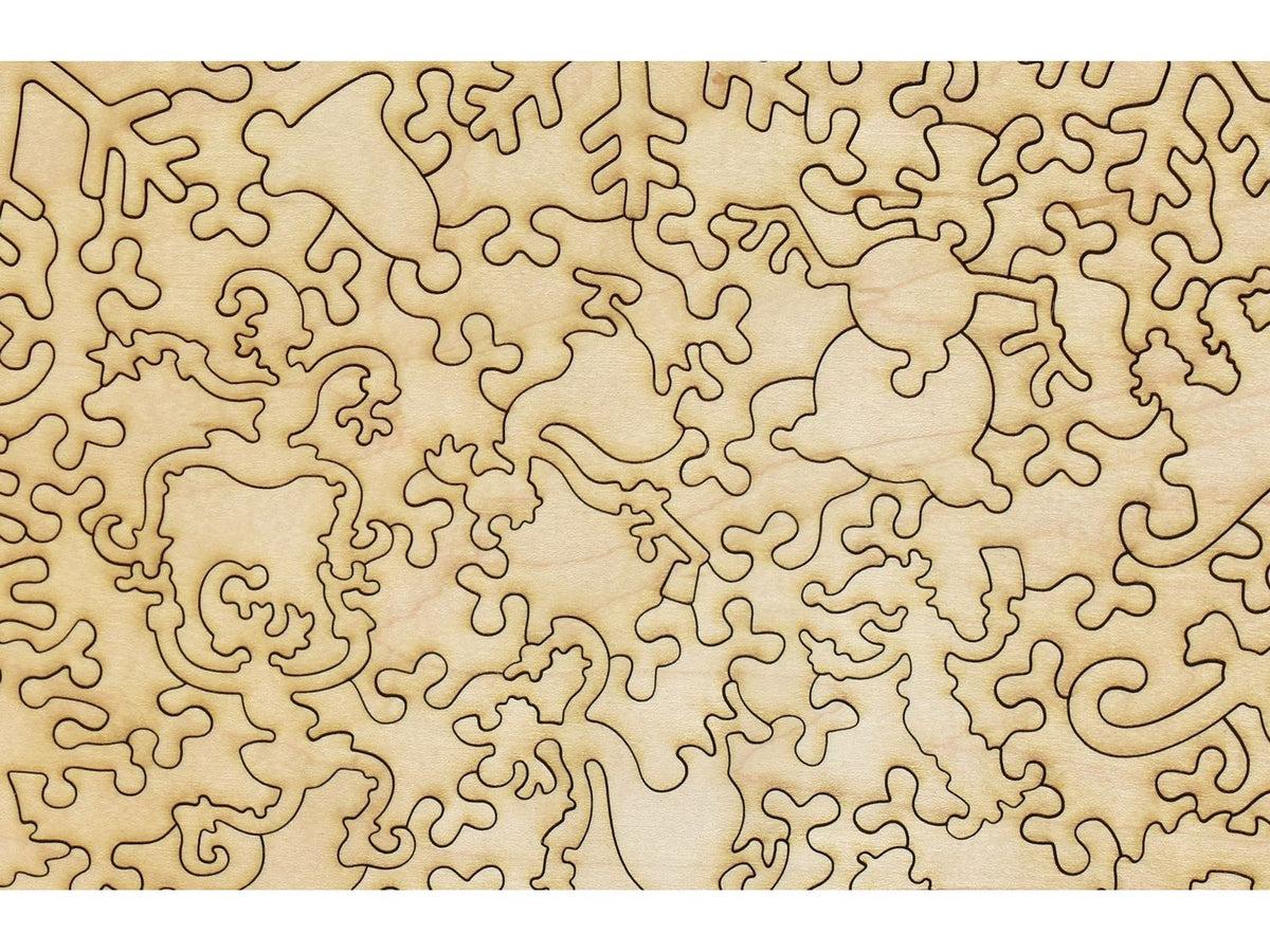 A closeup of the back of the puzzle, Playin' Hookie.