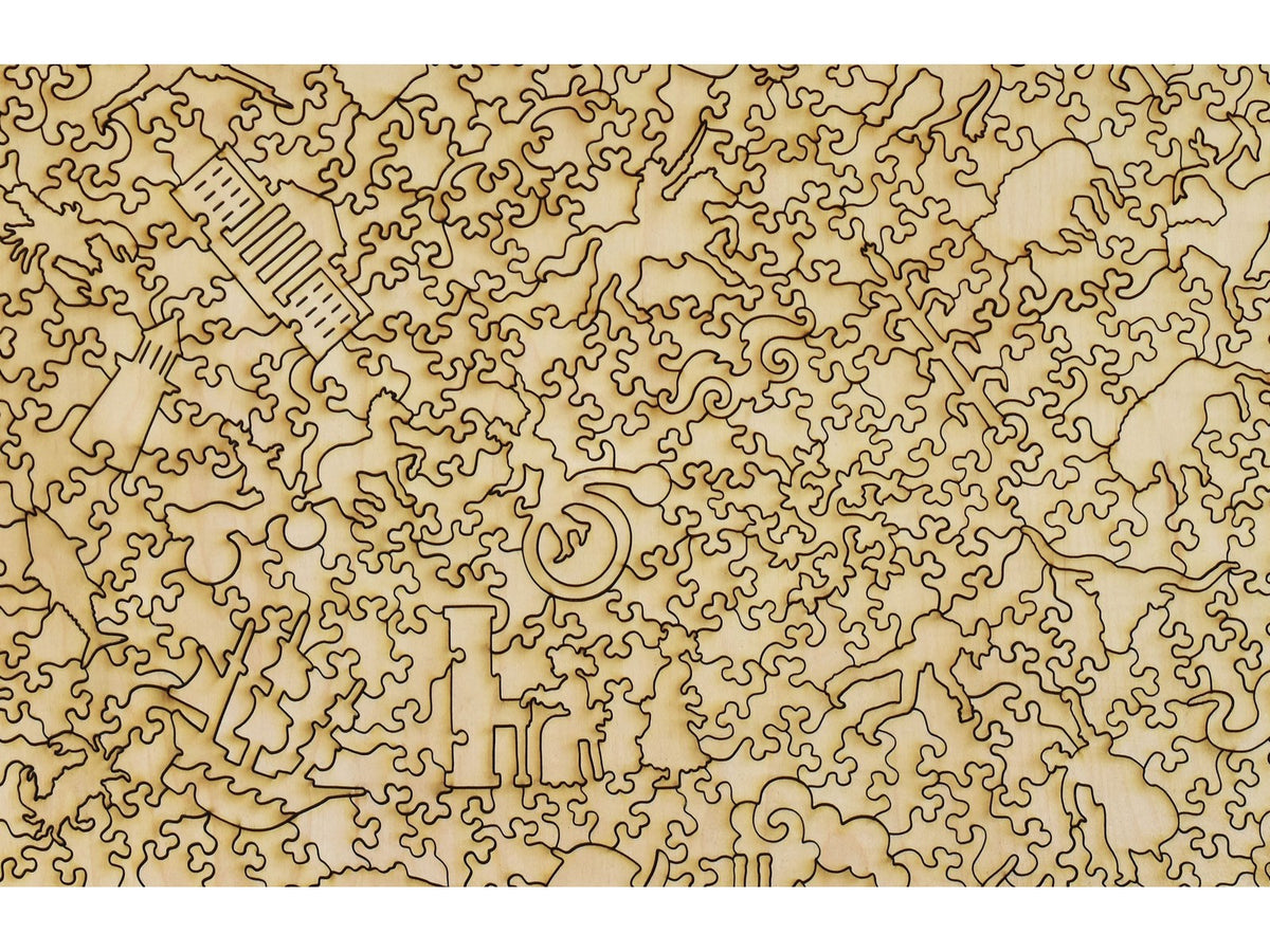 A closeup of the back of the puzzle, Rambles Through Our Country.