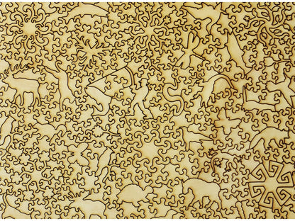 A closeup of the back of the puzzle, River Dance.