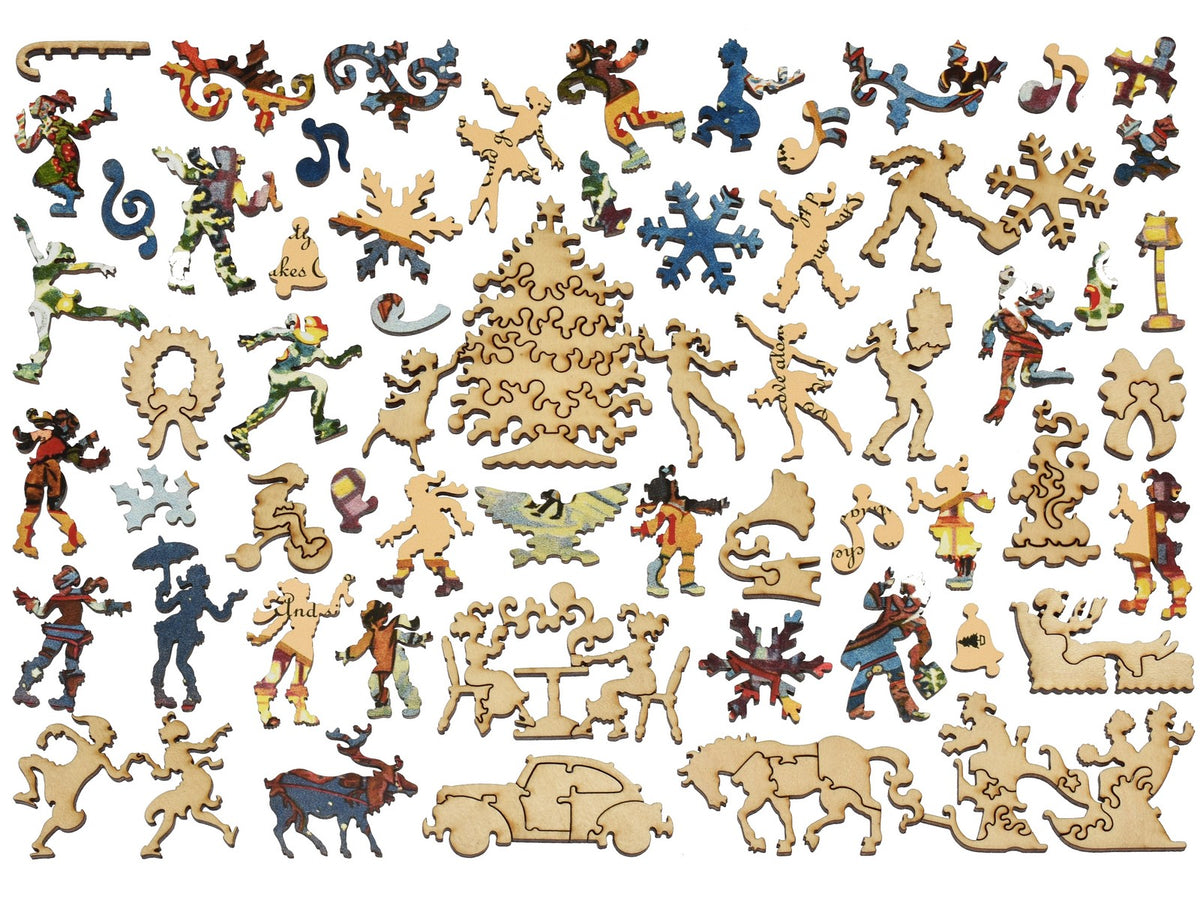 The whimsies that can be found in the puzzle, Sing a Song of Christmas.