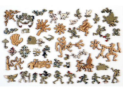 The whimsy pieces that can be found in the puzzle, Spalding's Baseball Guide.