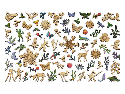 The whimsy pieces that can be found in the puzzle, Summer Swans.