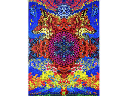 The front of the puzzle, Sunshine Daydream, which shows a colorful abstract mandala.