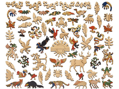 The whimsies that can be found in the puzzle, The Hunt (Diana and Her Nymphs).