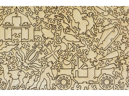 A closeup of the back of the puzzle, Turkey Derby.