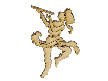 A closeup of pieces in the shape of a piper.