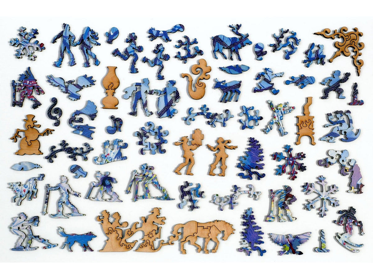 The whimsy pieces that can be found in the puzzle, Winterlands.